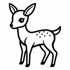 Deer on white background 