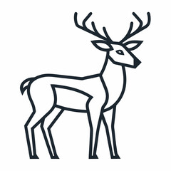 Deer on white background 