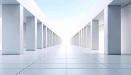 Fototapeta premium Minimalist White Architectural Corridor