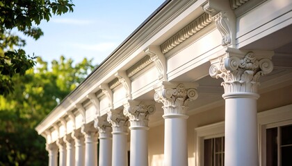 Obraz premium Neoclassical Architecture: Elegant White Columns