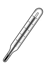 Black and White Medical Thermometer Outline
