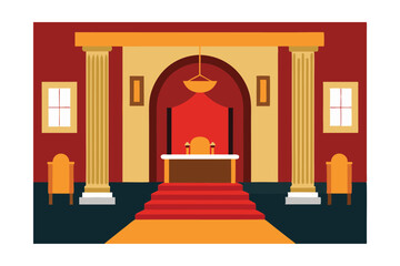 Fototapeta premium Grandiose Throne Room Majestic Architecture and Regal Interior Design