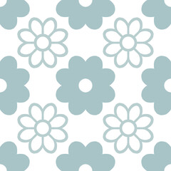 Pastel Blue Flower Seamless Pattern – Minimal and Delicate Style