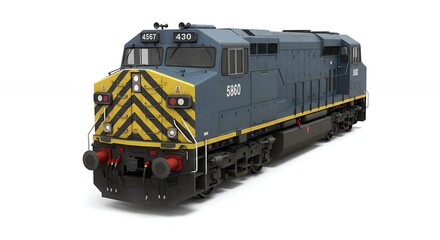 Obraz premium Freight train locomotive digital illustration