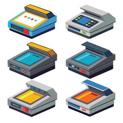 scanner set isolated on white background