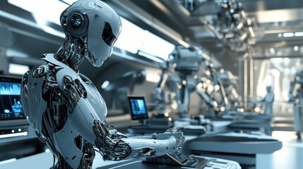 Advanced robotics, The humanoid robots and AI in modern research laboratory