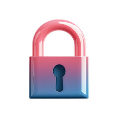 Colorful Padlock Design Isolated on Transparent Background for Graphics