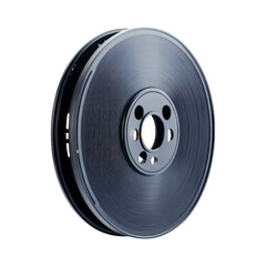 Black Film Reel Isolated on Clear Background for Creative Projects