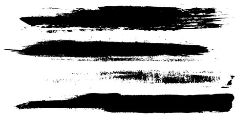Brush lines set. Vector illustration