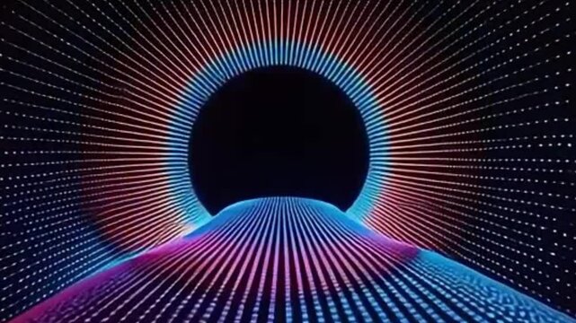 vibrant retro tunnel dots in flat vector psychedelic loop with clean animation seamless 4K look

