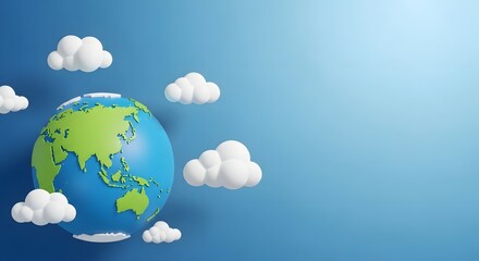Protecting Our Planet A 3D Illustration of Earth Surrounded by Clouds