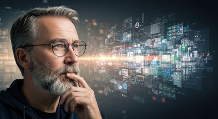 Tech visionary ponders a digital realm