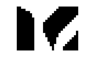 Fototapeta premium vector m letter logo pixel art design