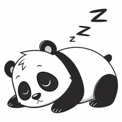 Sleepy Panda Vector Icon