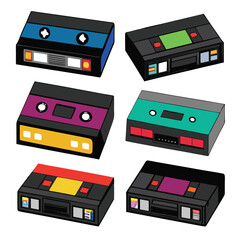 VCR  set isolated on white background