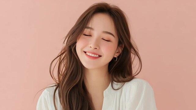 韓国ファッションの若い女性