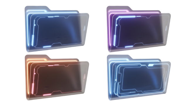 Neon Gradient Folder Icon Pack