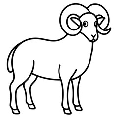 Ram line art icon on white background.