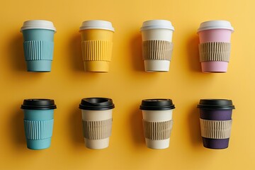 High Quality Visual of Top View Reusable Cups with Plastic Cups