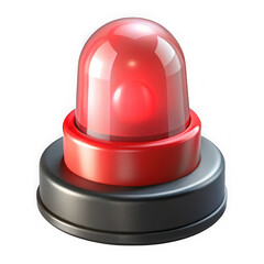 Fototapeta premium Red emergency siren with glossy finish isolated on a black background