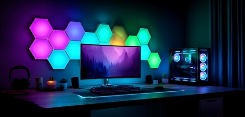 "Modern Workspace Vibes: Sleek Interior with Computer Setup"

"Tech-Inspired Elegance: Interior Design Meets Digital Aesthetics"

"Futuristic Workstation: Minimal Computer Interior Background"

