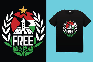 Fototapeta premium Free palestine t shirt design