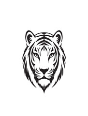 drawing of tiger head vector