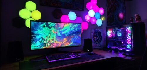"Modern Workspace Vibes: Sleek Interior with Computer Setup"

"Tech-Inspired Elegance: Interior Design Meets Digital Aesthetics"

"Futuristic Workstation: Minimal Computer Interior Background"

