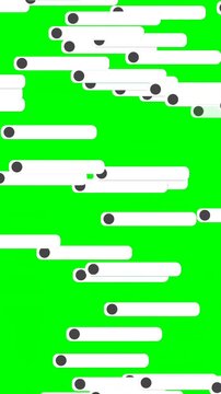 Animation App push notification pop up on green screen vertical