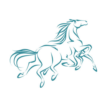 Sleipnir Line logo design, Horse with 8 leg logo