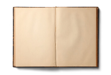 開かれた空白の古書のテクスチャー
