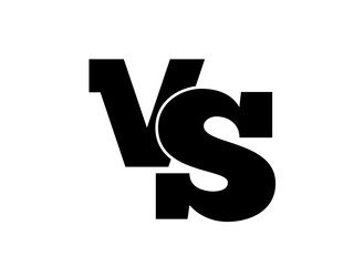VS versus letters vector logo icon. VS versus letters vector icon isolated on white background. VS versus symbol for confrontation or opposition design concept