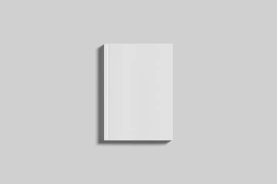 Blank Cover 3D Flying Book A4 Or Brochure With Clear Cover Isolated On White Background.
