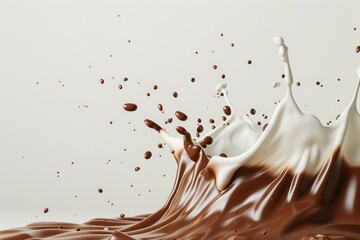 High Quality Image of Splash of Milk and Chocolate in 3D Rendering
