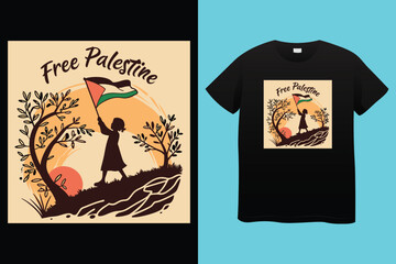 free Palestine freedom free Gaza vector illustration t shirt poster