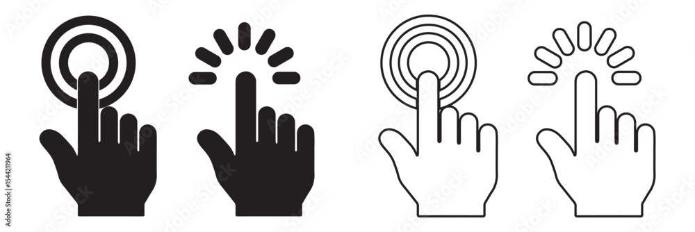 Poster hand click icon vector. pointer sign and symbol. hand cursor icon