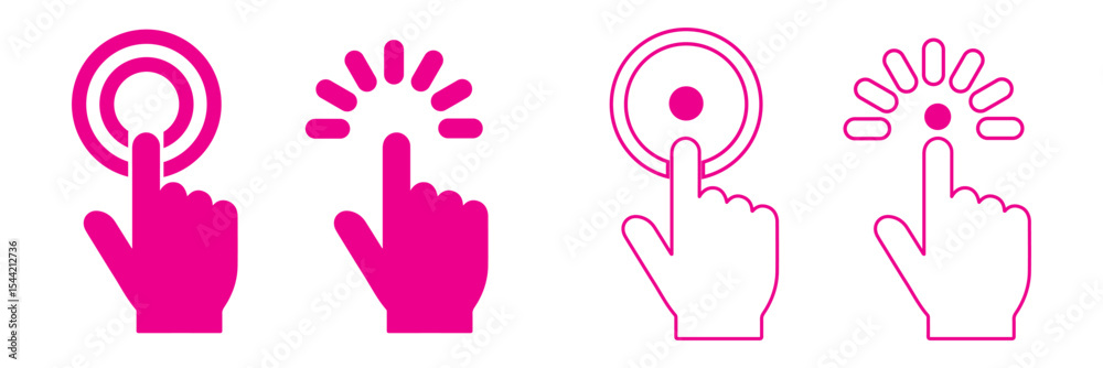 Poster hand click icon vector. pointer sign and symbol. hand cursor icon