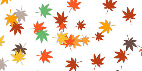 Colorful Autumn Leaves on white Background