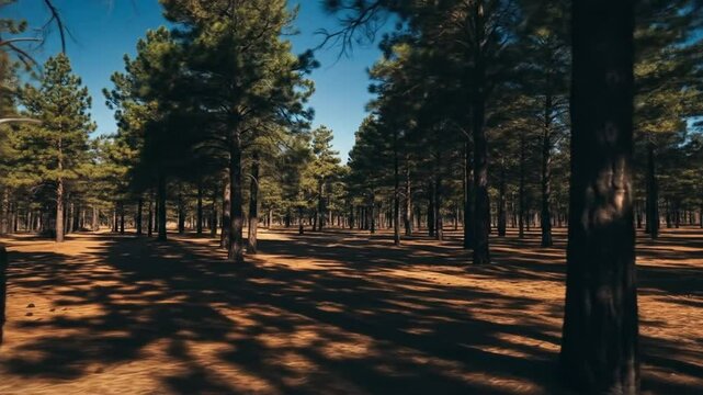 Ponderosa Pine Forest in the Sunlight