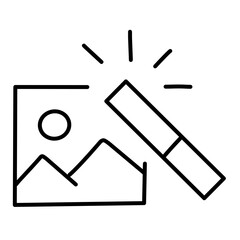 Photo edit line vector