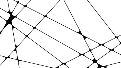 abstract Polyhedron geometric lines black and white shapes seamless pattern rounded drawing EPS 10