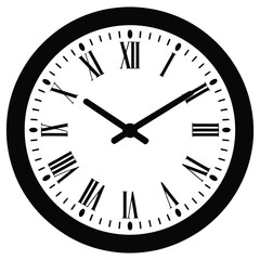 clock on white background