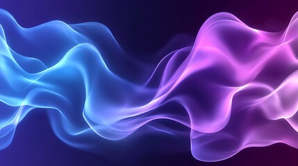 Abstract flowing light waves background. Modern blue and purple gradient design