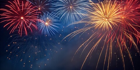 Fototapeta premium Fireworks background for celebration