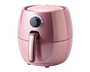 pink air fryer oil free or deep fryer machine isolated on white background PNG , AI GENERATED
