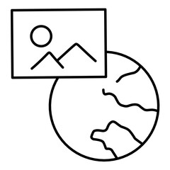 Upload Photo line vector
