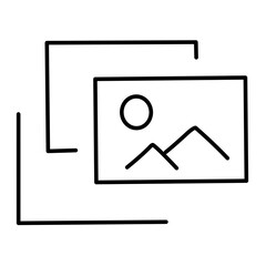 Upload Photo line vector