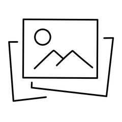 Upload Photo line vector