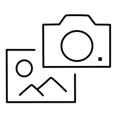 Upload Photo line vector