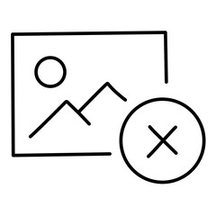 Upload Photo line vector